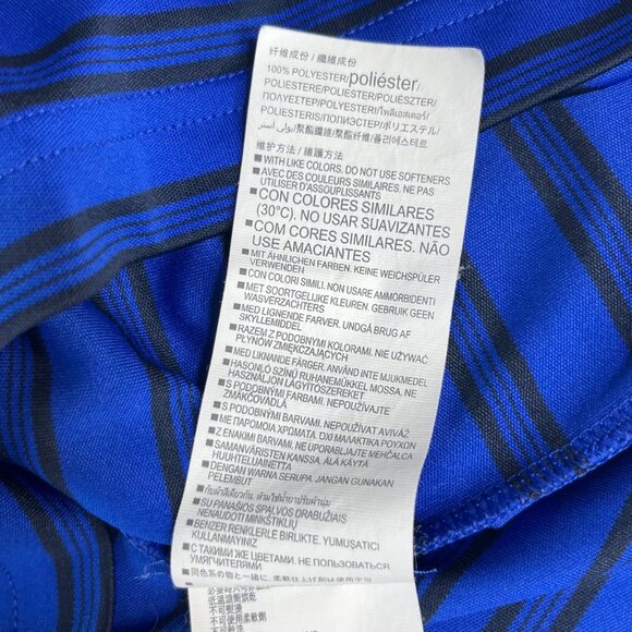 Under Armour Golf Polo Shirt Mens Small Blue Black Loose Fit Striped - Picture 6 of 6